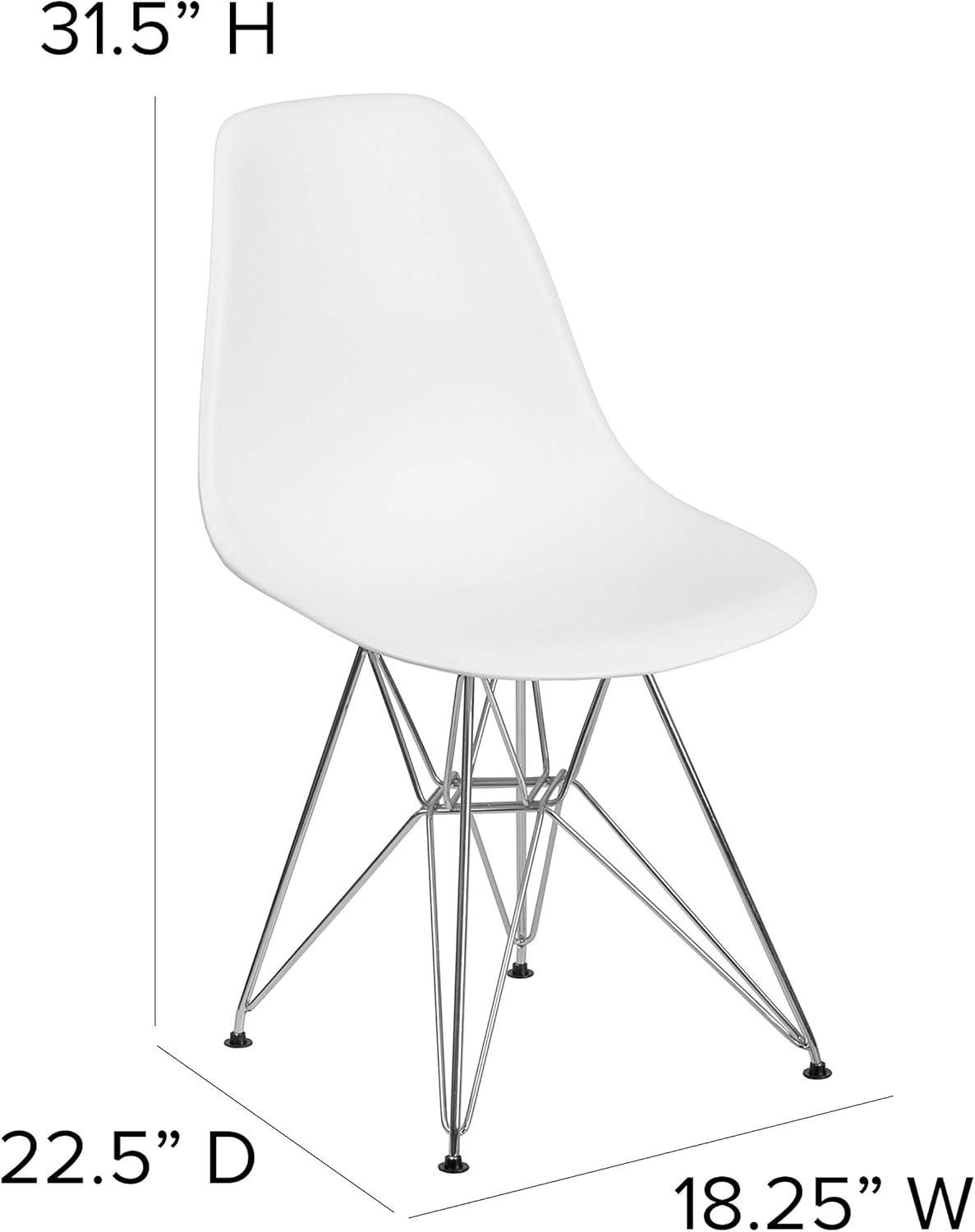 Flash Furniture Elon Series Plastic Chair with Chrome Base