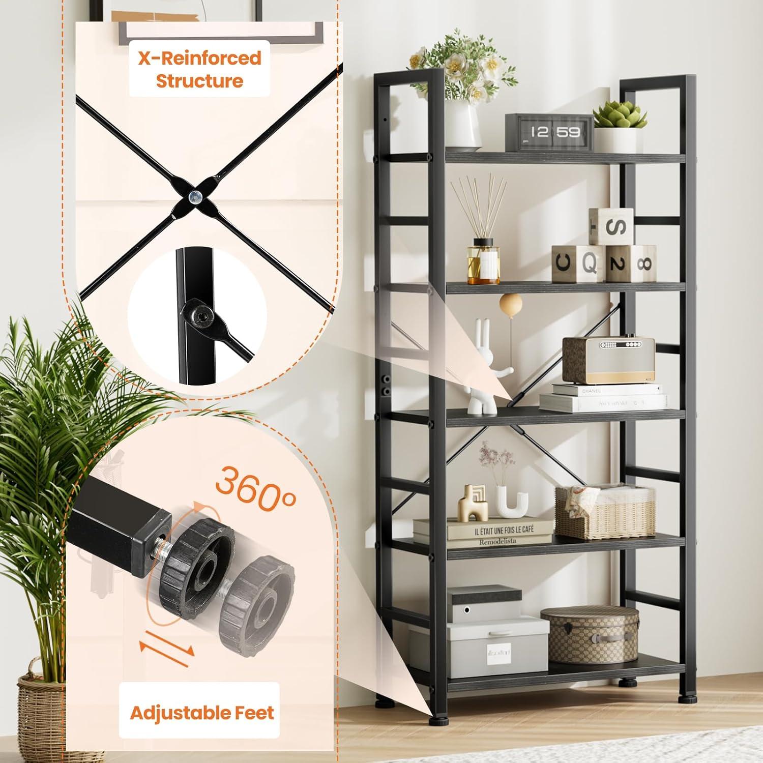 23.62 W Shelving Unit|FIRNEWST|Black