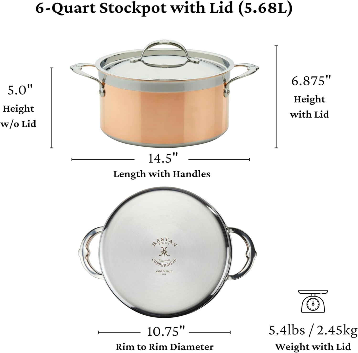 Hestan CopperBond 6 QT Covered Stock Pot