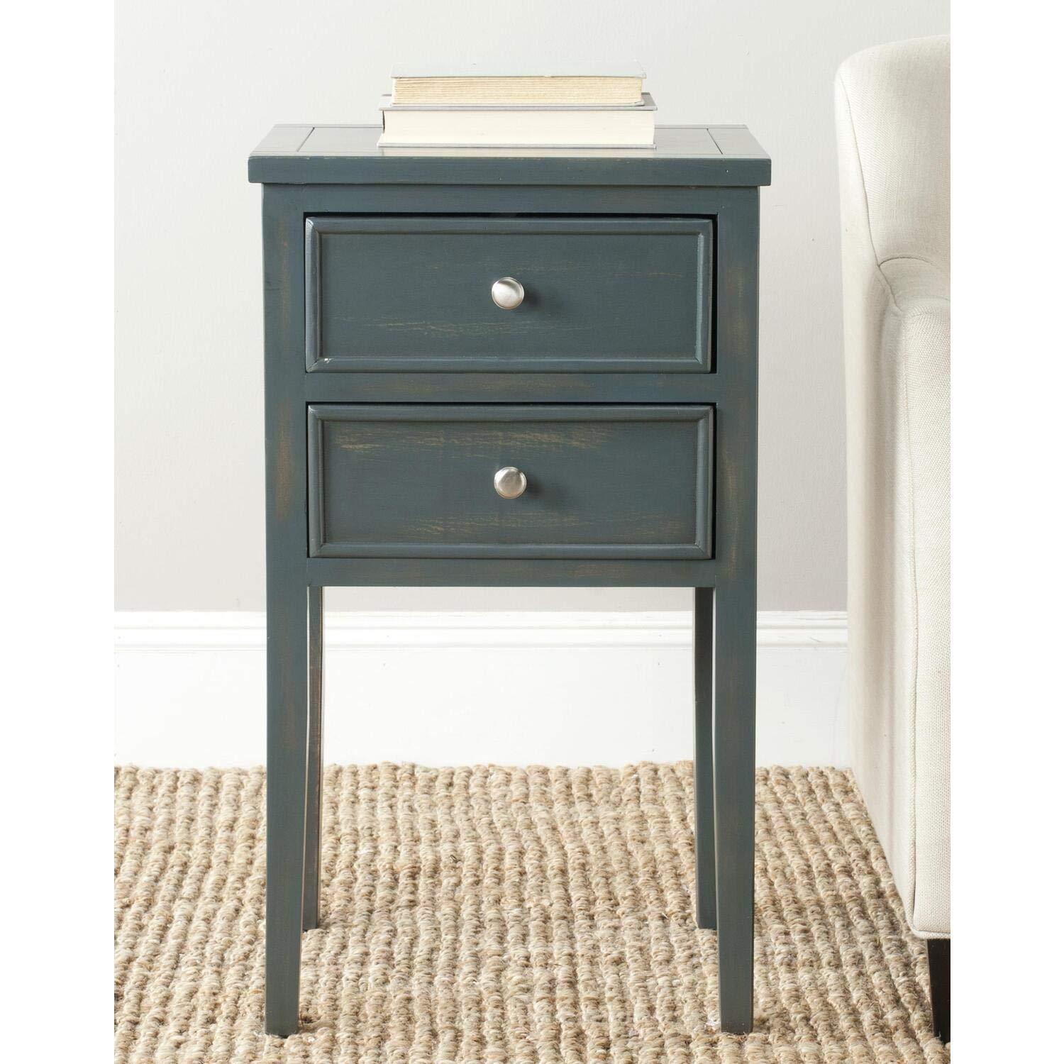 Toby Accent Table with Storage Drawers - Ash Grey - Safavieh.