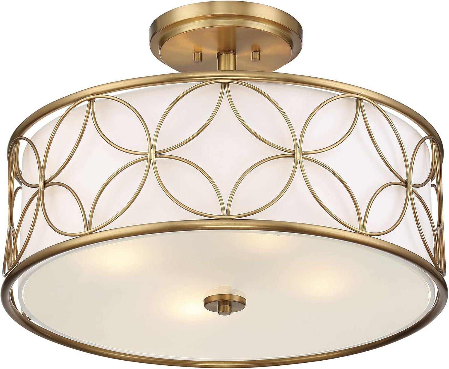 Savoy House Reid 4 - Light Semi-Flush Mount in  Warm Brass