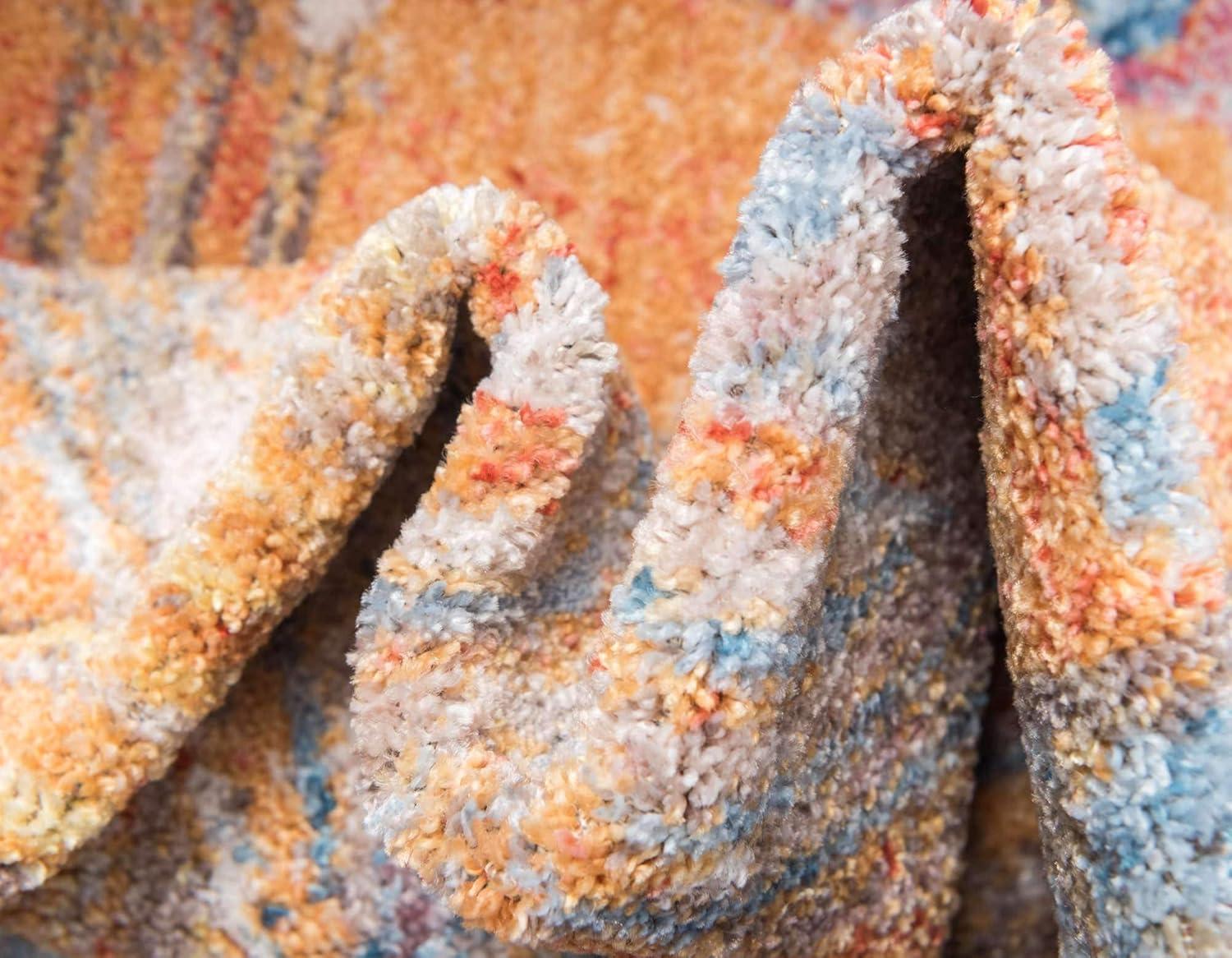 Unique Loom Williamsburg Brighton Rug Red/Beige 8' Square Border Bohemian Perfect For Dining Room Living Room Bed Room