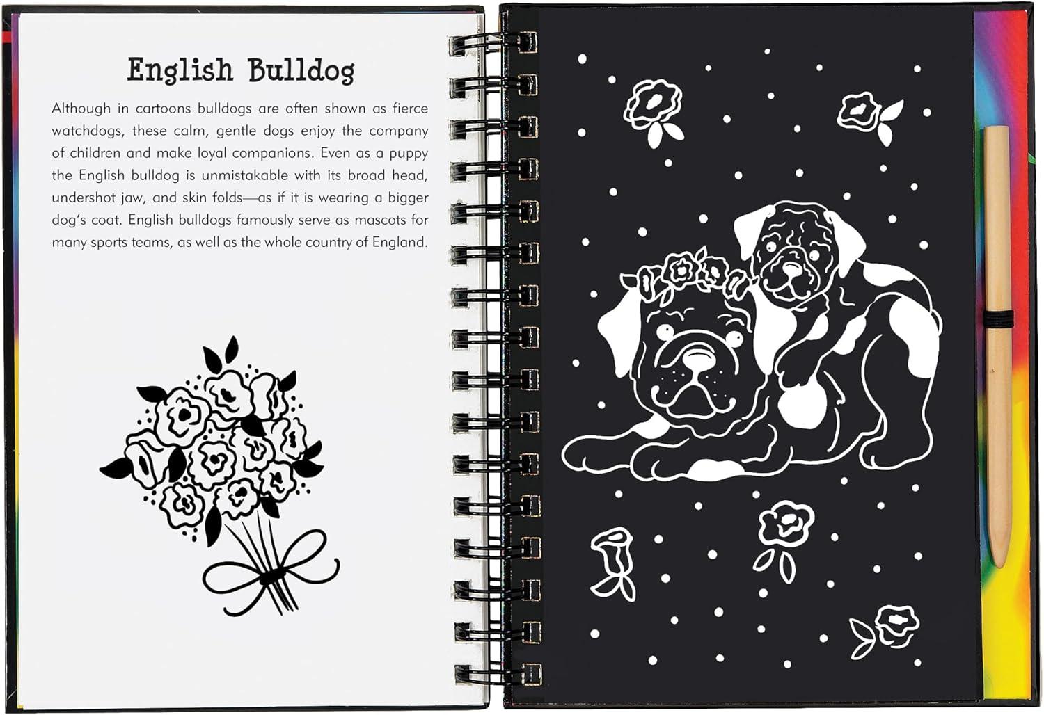 Rainbow Swirl and Glittery Foil Puppy Interactive Art Book