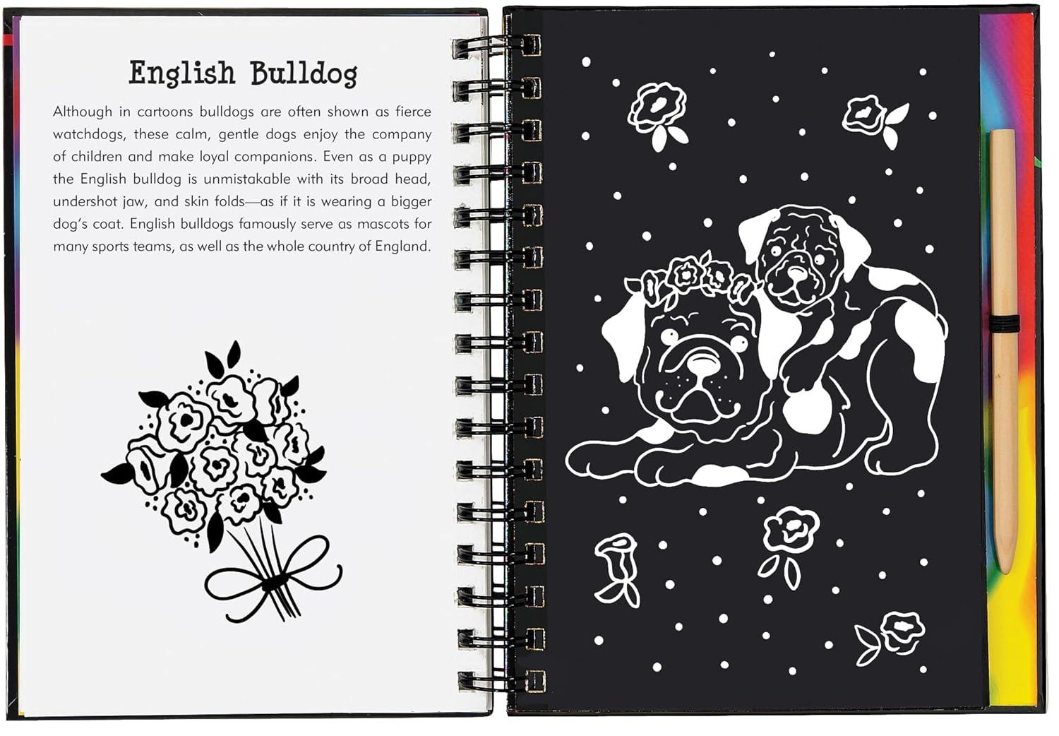 Rainbow Swirl and Glittery Foil Puppy Interactive Art Book