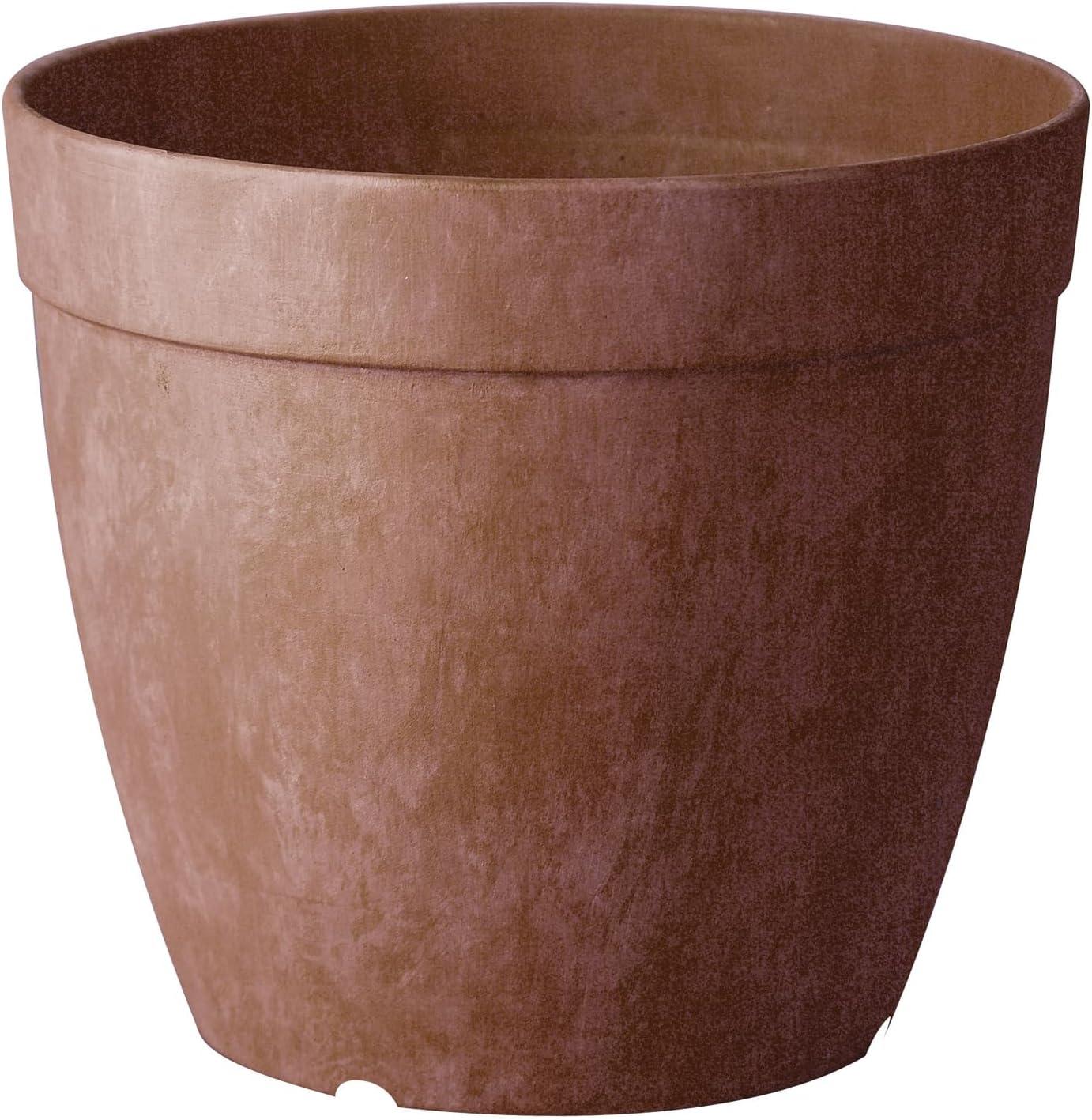 Artstone Dolce 6" Round Indoor Planter with Self-Watering Feature - Rust