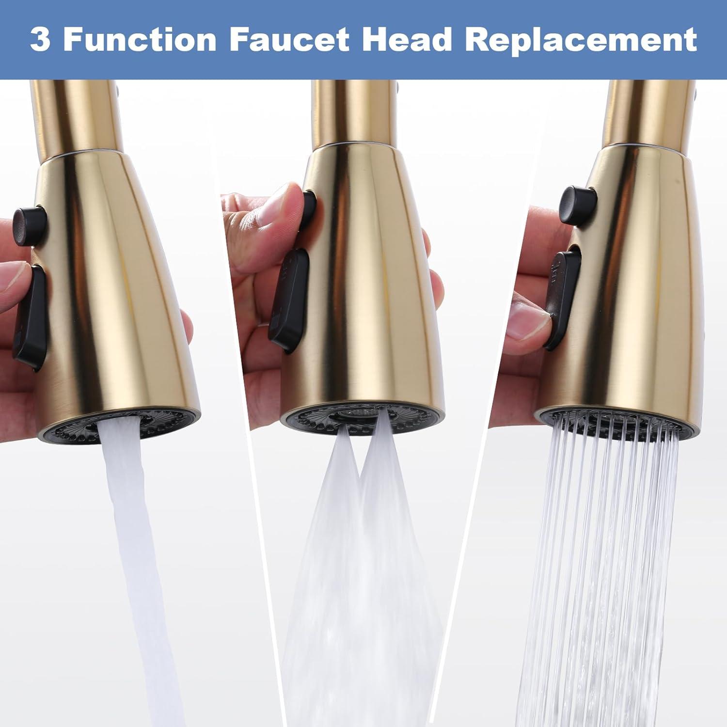 3-Function Kitchen Faucet Spray Head With 9 Adapters, Pull Out Kitchen Faucet Head Replacement