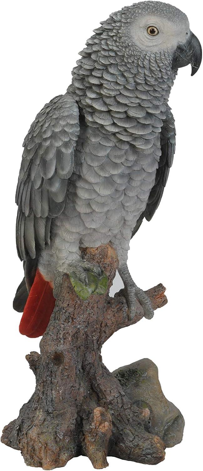 Hi-Line Gift Grey Gabon Parrot ON Stump