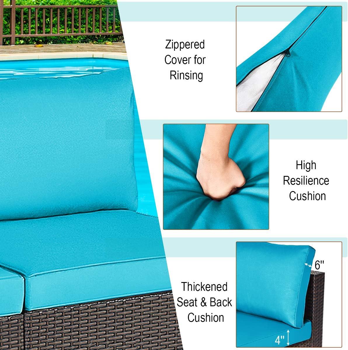 Ivy Bronx Howells 2 Pieces Patio Rattan Armless Sofa Set with Cushions (Set of 2)