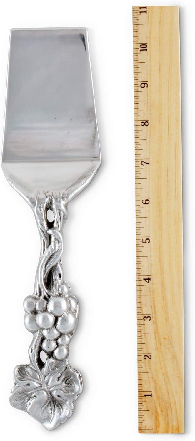 Elegant Silver Aluminum Grape Pattern Cake Server