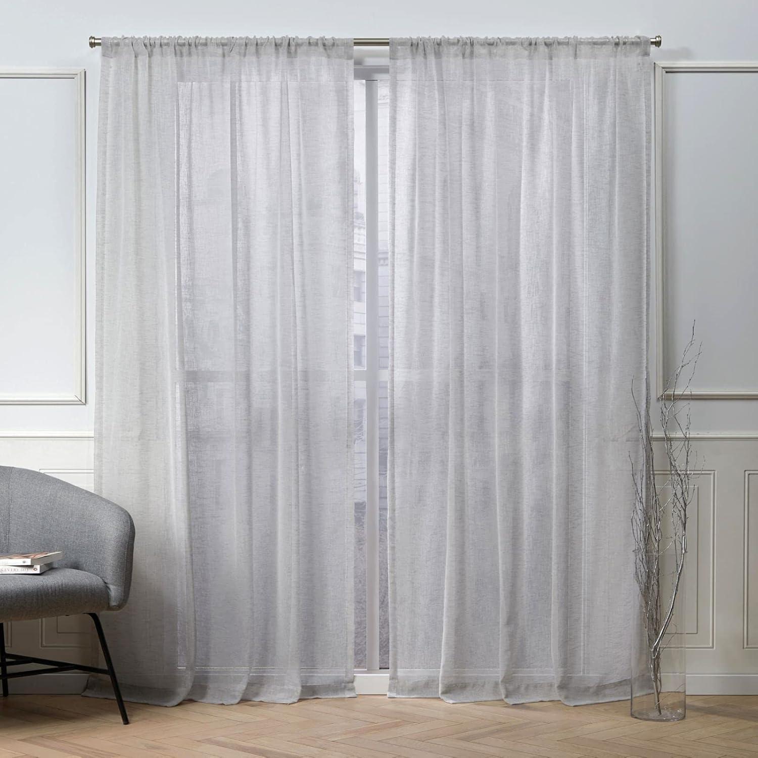 Nicole Miller Nicole Miller Belfry Sheer Rod Pocket Top Curtain Panel (Set of 2)