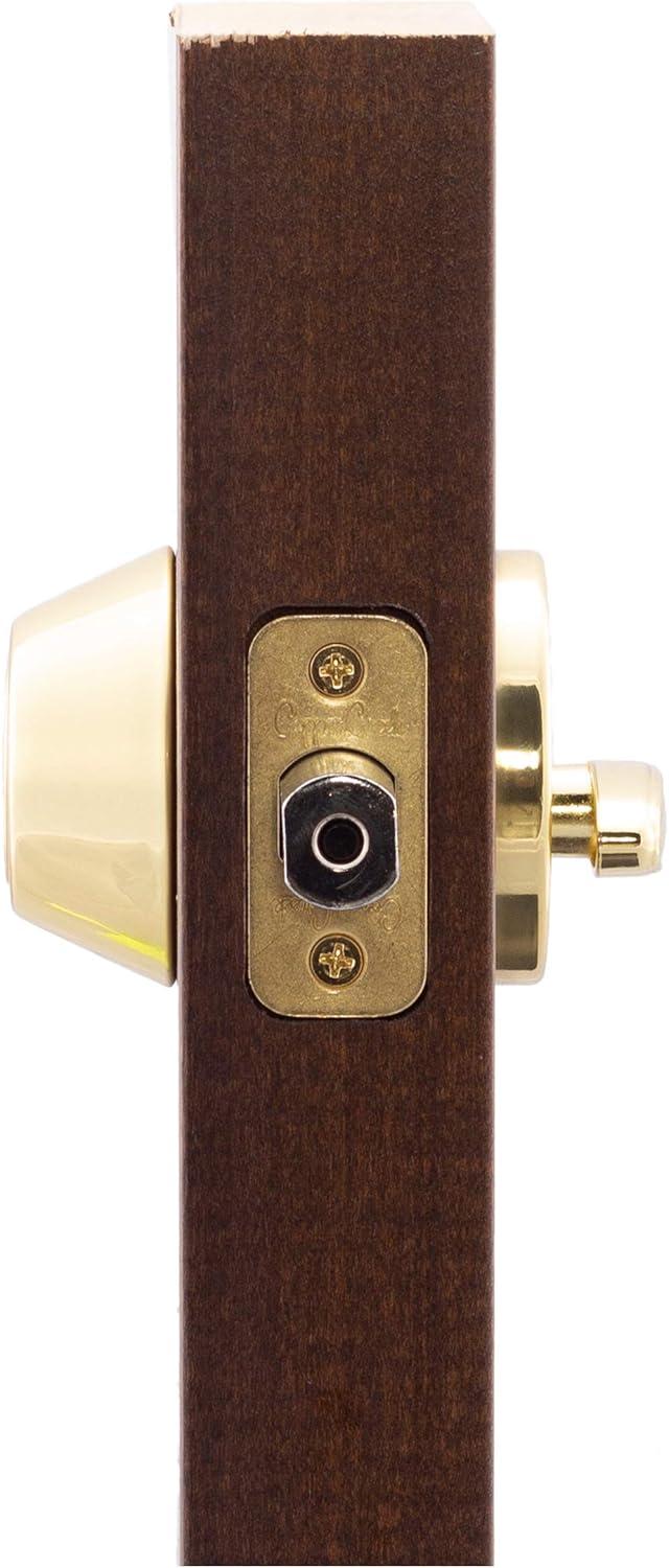 Design House 727438 Single Cylinder 6-Way Universal Deadbolt with Latch Polished Brass