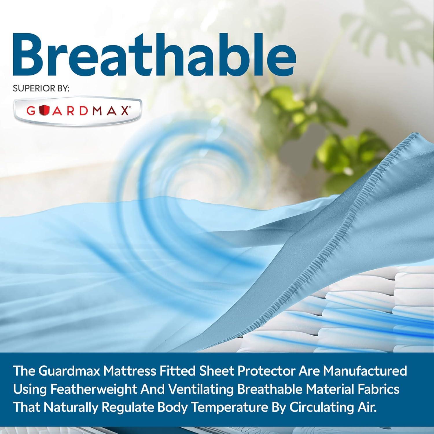 Guardmax - Waterproof Mattress Protector - Fitted Style - Light Blue - 54" x 75" (Full)