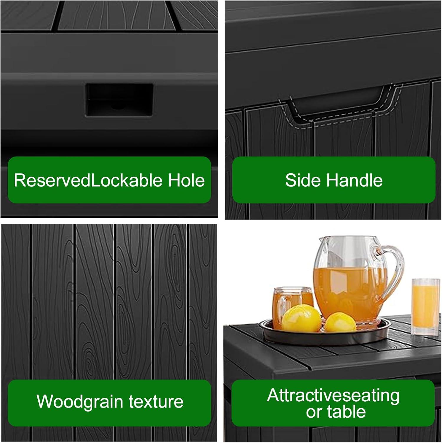 Olilawn 30 Gallons Outdoor Multipurpose Resin Deck Box, can be used indoors and outdoors, can be placed anywhere in the house, sturdy and durable storage artifact