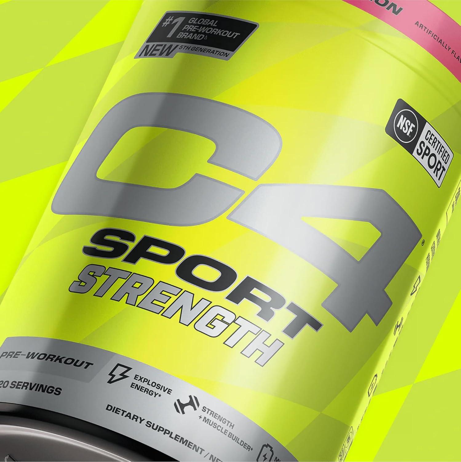 C4 Sport Strength Pre-Workout Powder, Watermelon, 60 Servings