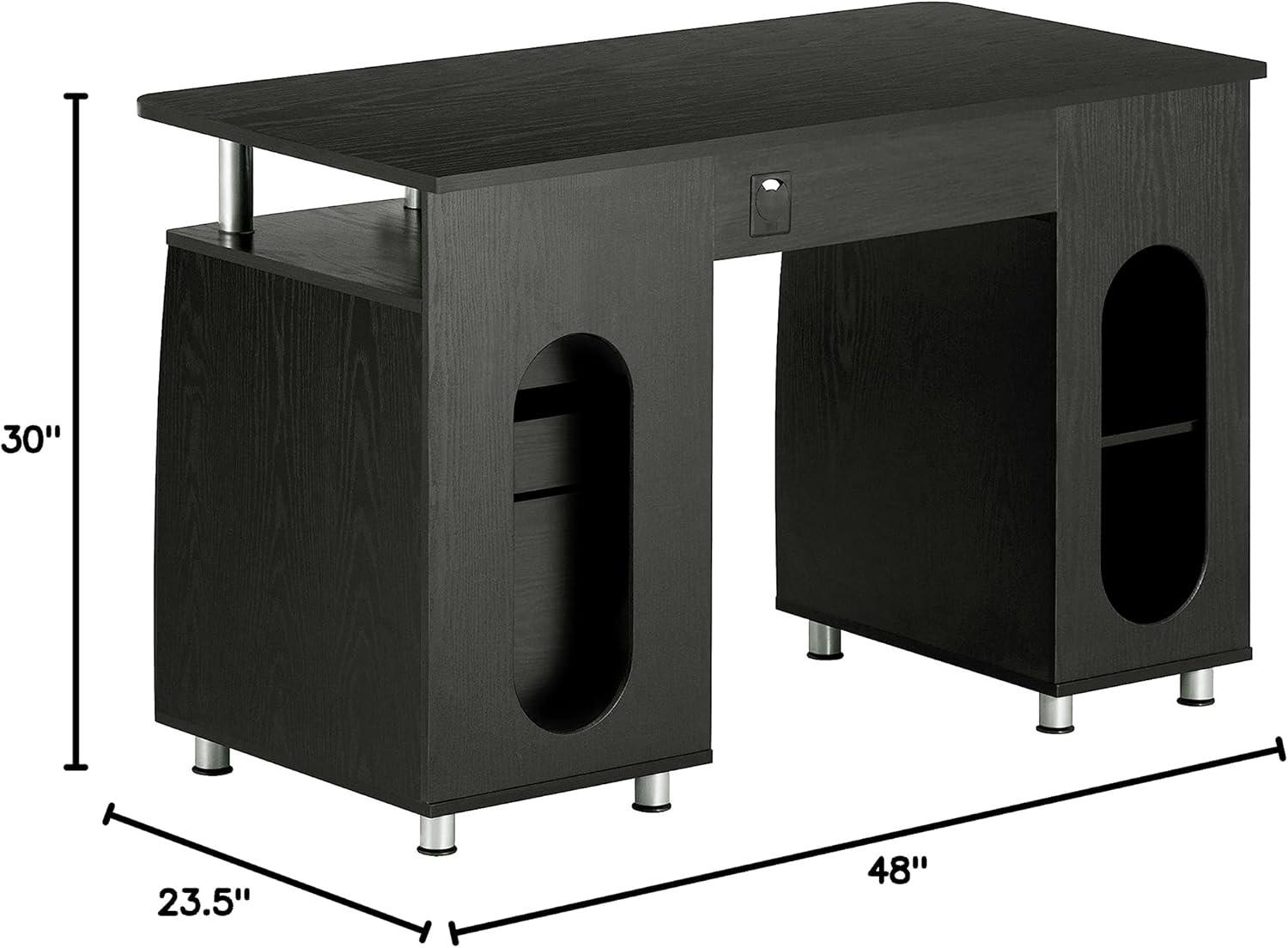 Complete Workstation Computer Desk with Storage Espresso- Techni Mobili: MDF Office Furniture, Keyboard Tray