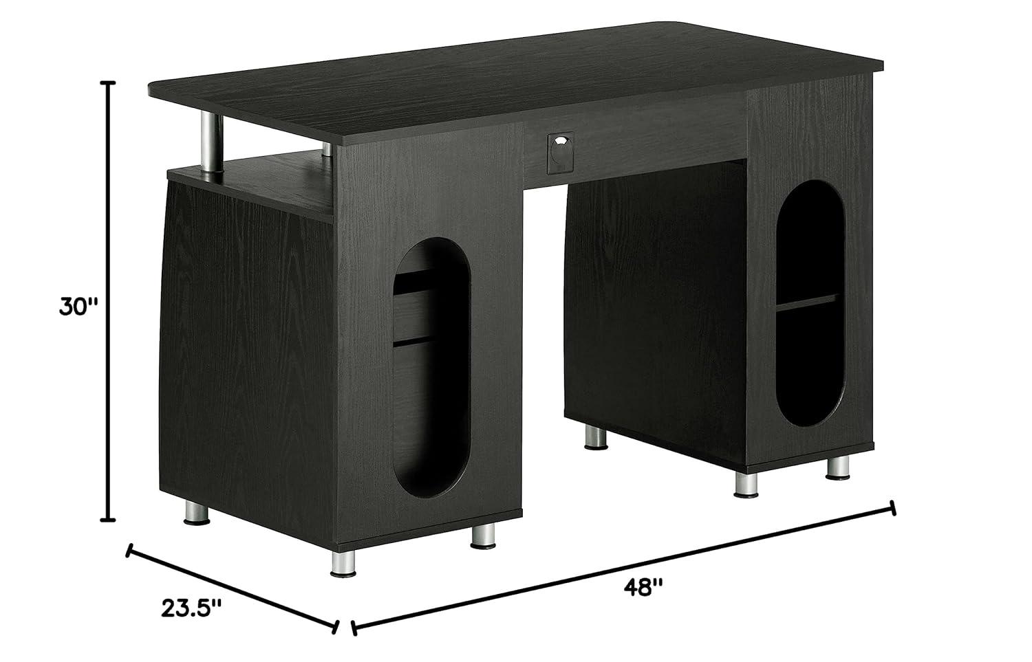 Complete Workstation Computer Desk with Storage Espresso- Techni Mobili: MDF Office Furniture, Keyboard Tray