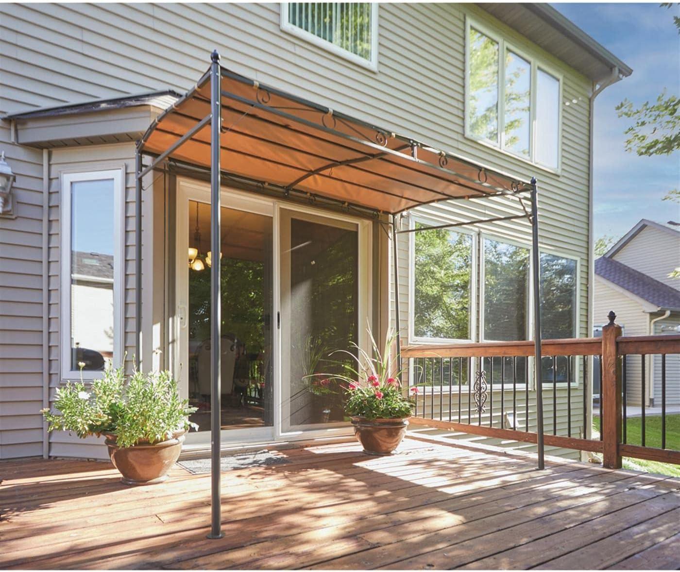 Tan 5' x 8' Steel Frame Outdoor Gazebo Canopy