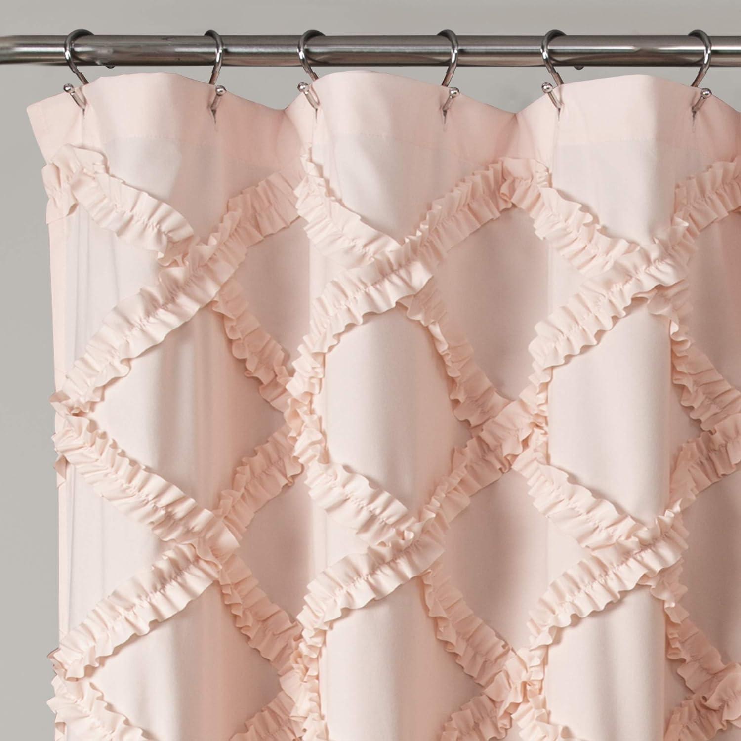 Ruffle Diamond Shower Curtain