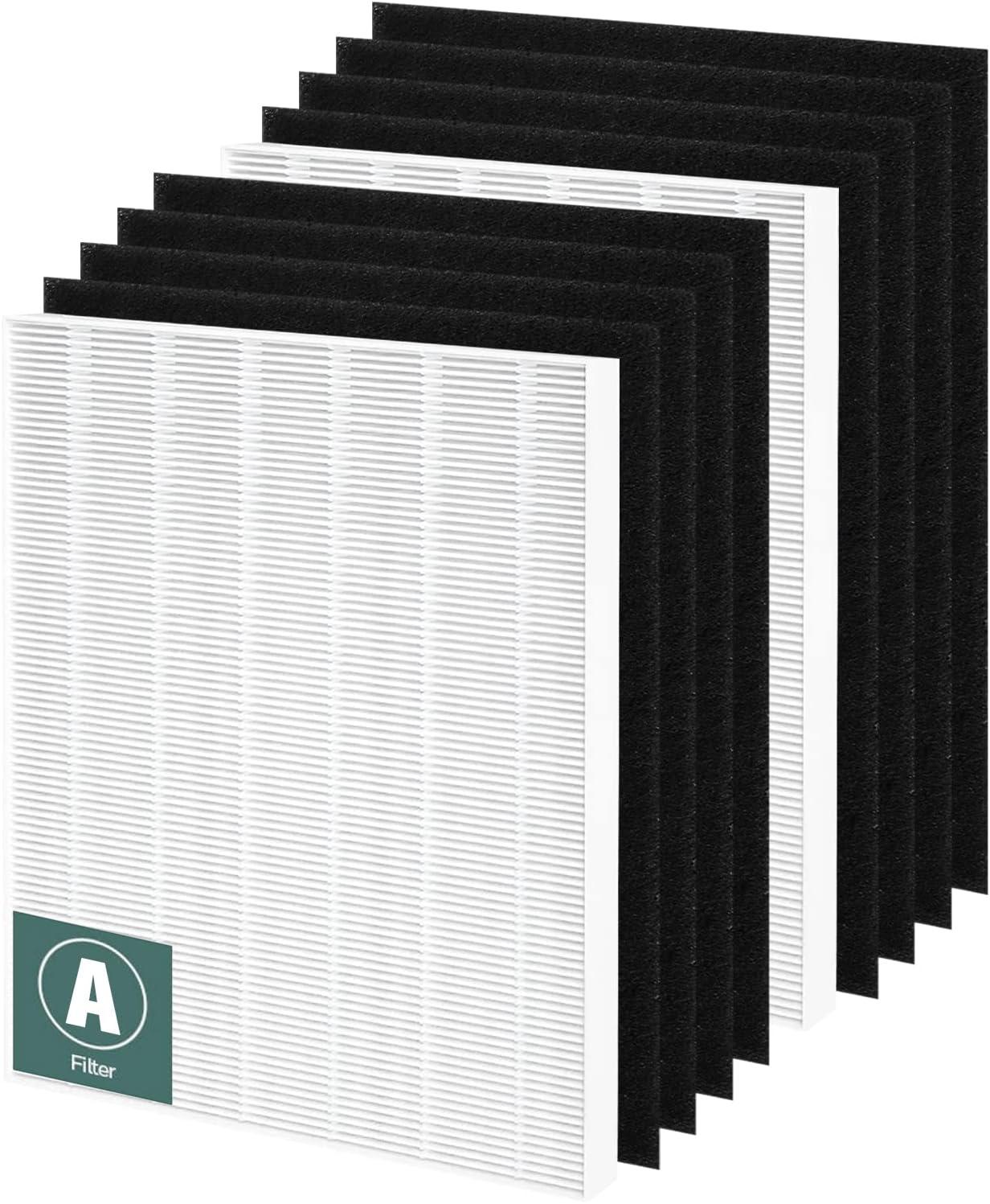 White and Black HEPA Activated Carbon Air Purifier Filters