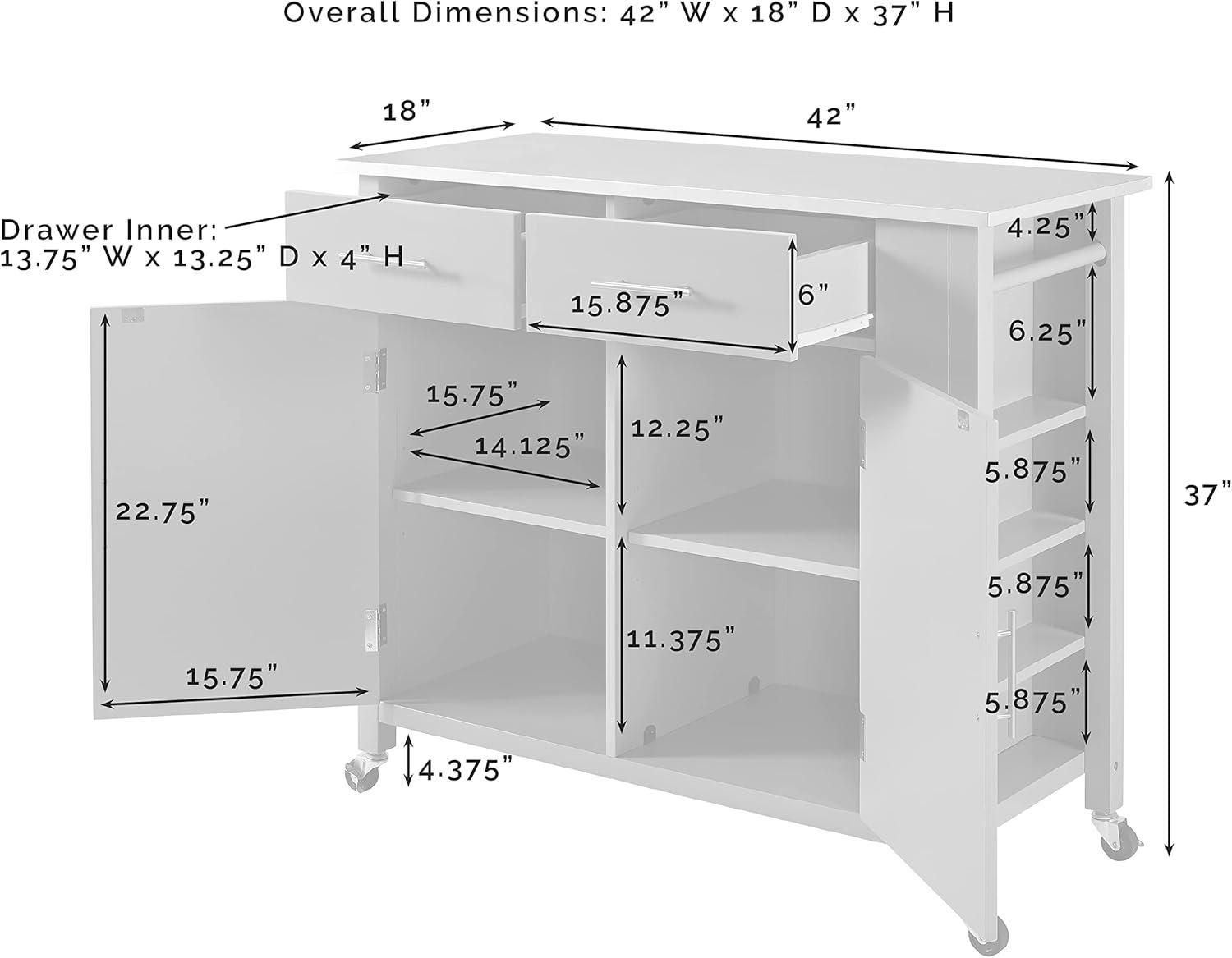 Savannah Wood Top Drop Leaf Kitchen Island/Cart - Crosley