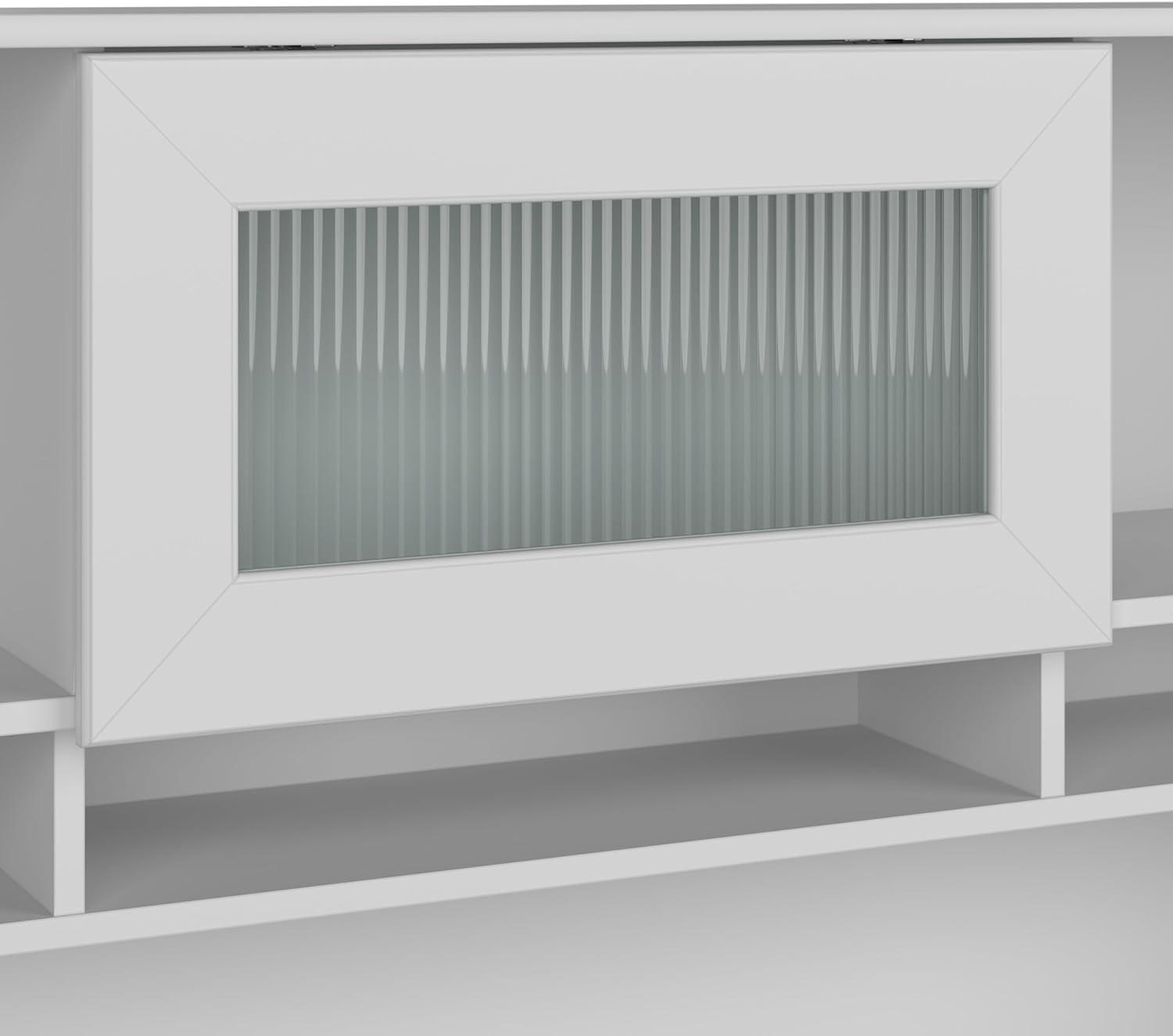 Cabot 60W Sit to Stand L Desk with Hutch in White - Engineered Wood