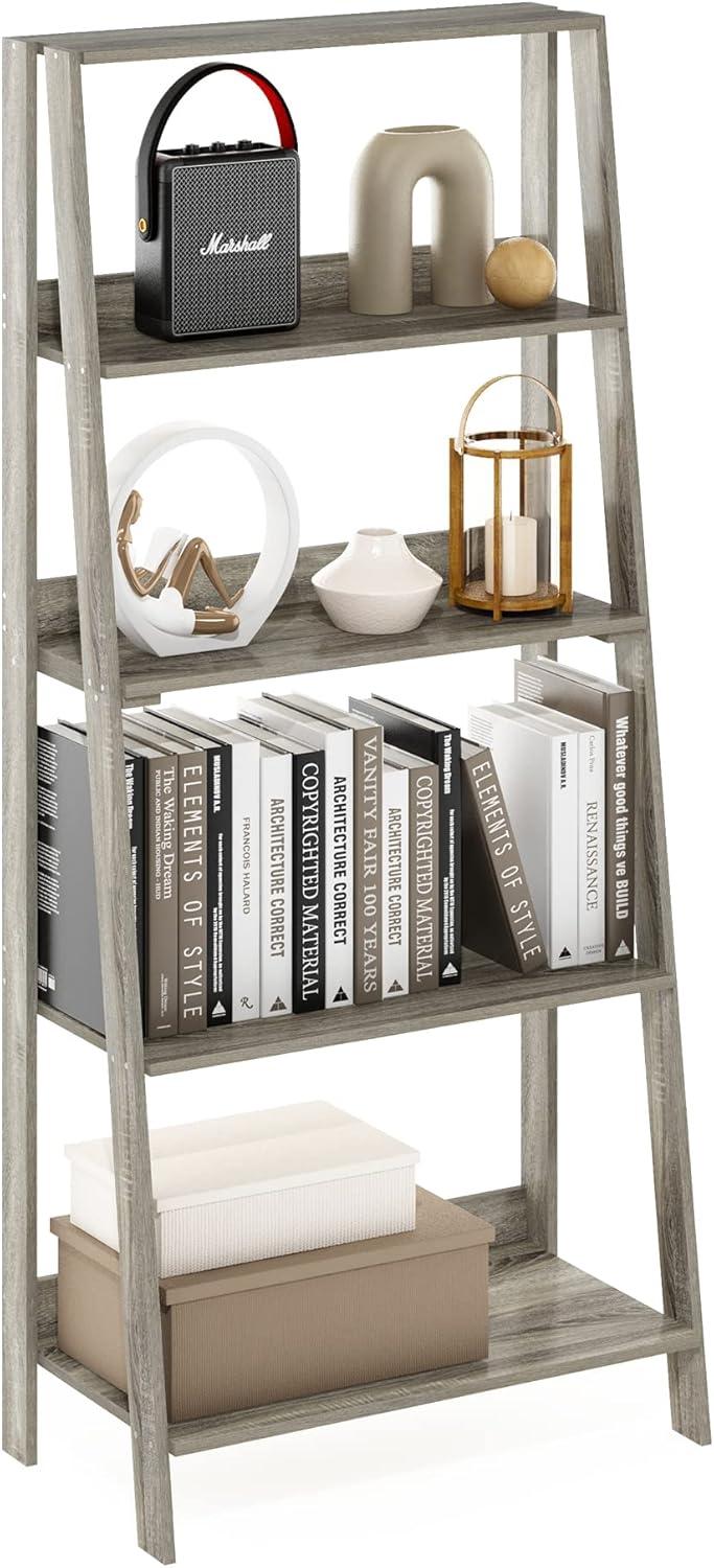 5-Tier Ladder Bookcase Display Shelf, French Oak