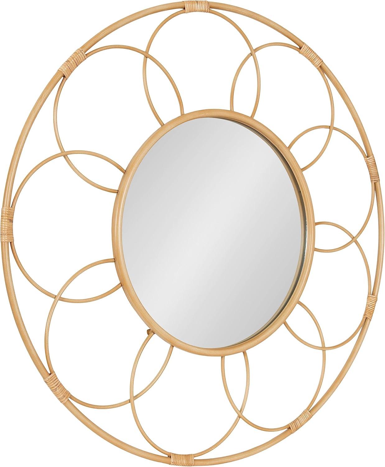 34"x34" Cori Round Rattan Mirror - Kate & Laurel All Things Decor