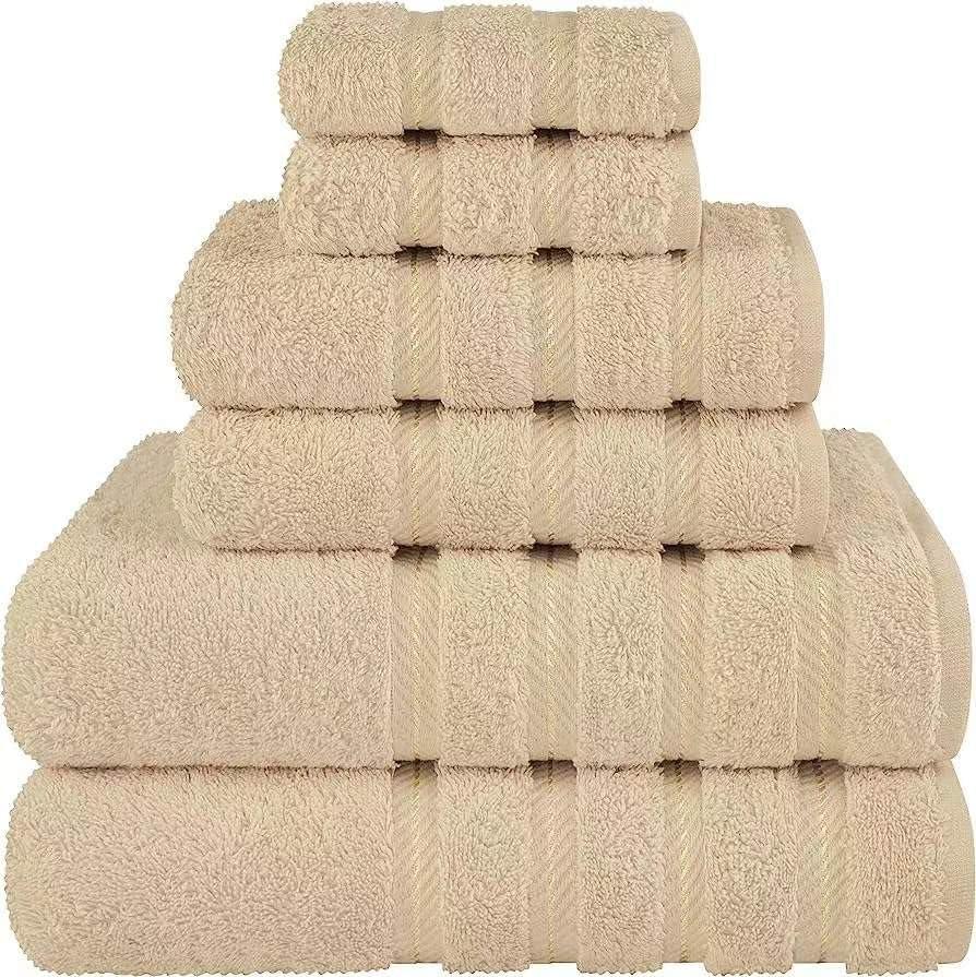 American Soft Linen 6 Piece Towel Set, 100% Cotton Bath Towels for Bathroom, Bordeaux Red