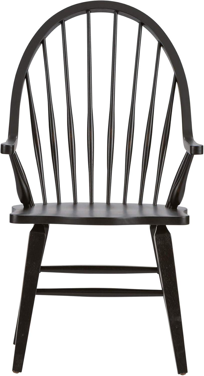 Hearthstone Ridge Windsor Back Side Chair - Black-Set of 2