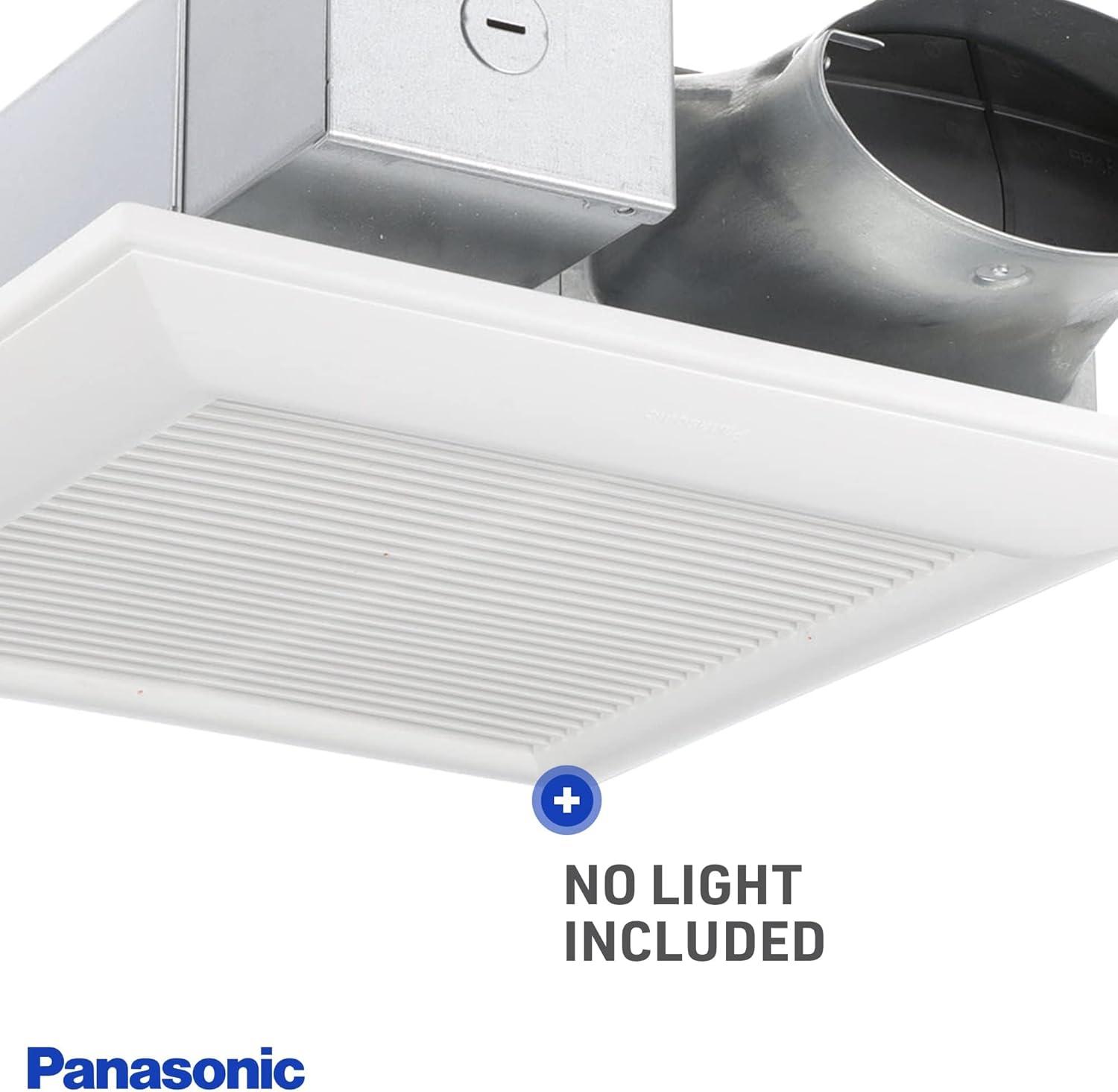 Panasonic WhisperValue Ceiling/Wall Mount Bathroom Exhaust Fan, 50-80-100 CFM, FV-0510VS1