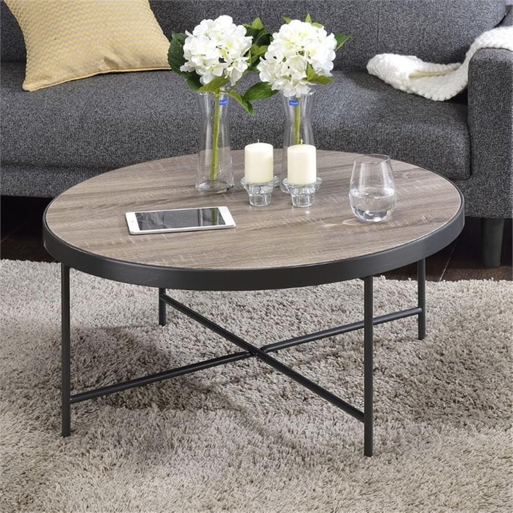 Charming Coffee Table Weathered Oak Brown - Saltoro Sherpi