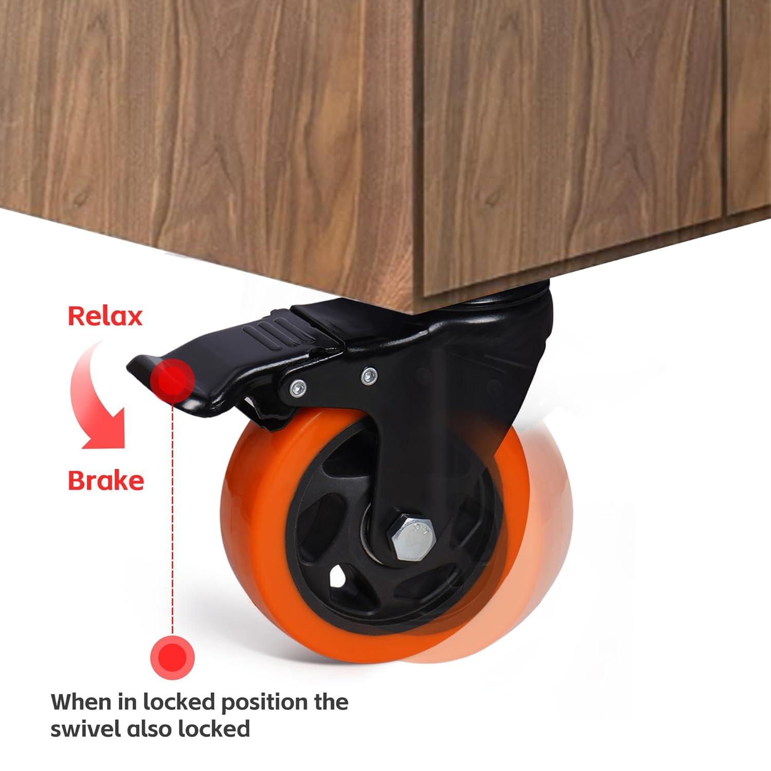 4 Inch Heavy Duty Swivel Caster Wheels with Dual Locking