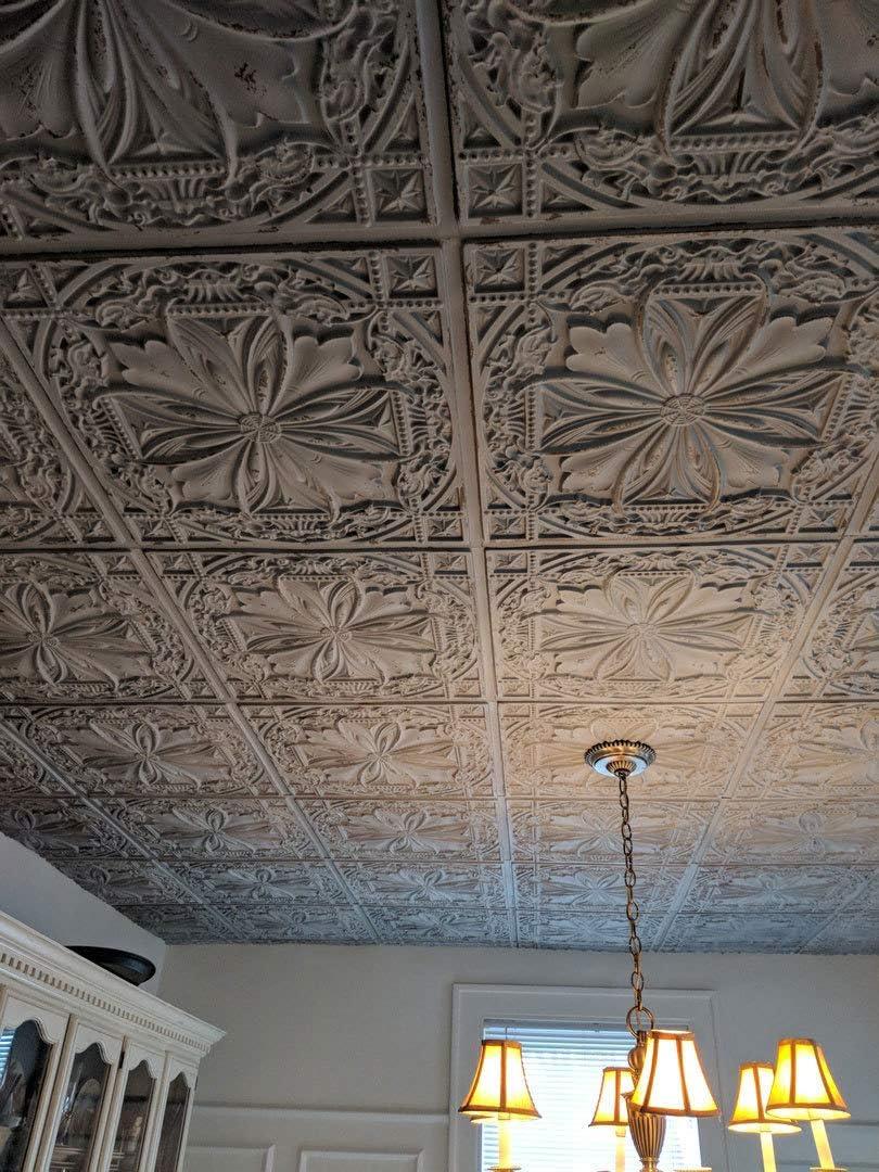 FromPlainToBeautifulInHours Milan 24'' L x 24'' W Textured PVC Drop-In & Glue Up Ceiling Tile Ceiling Tile (Set of 25)