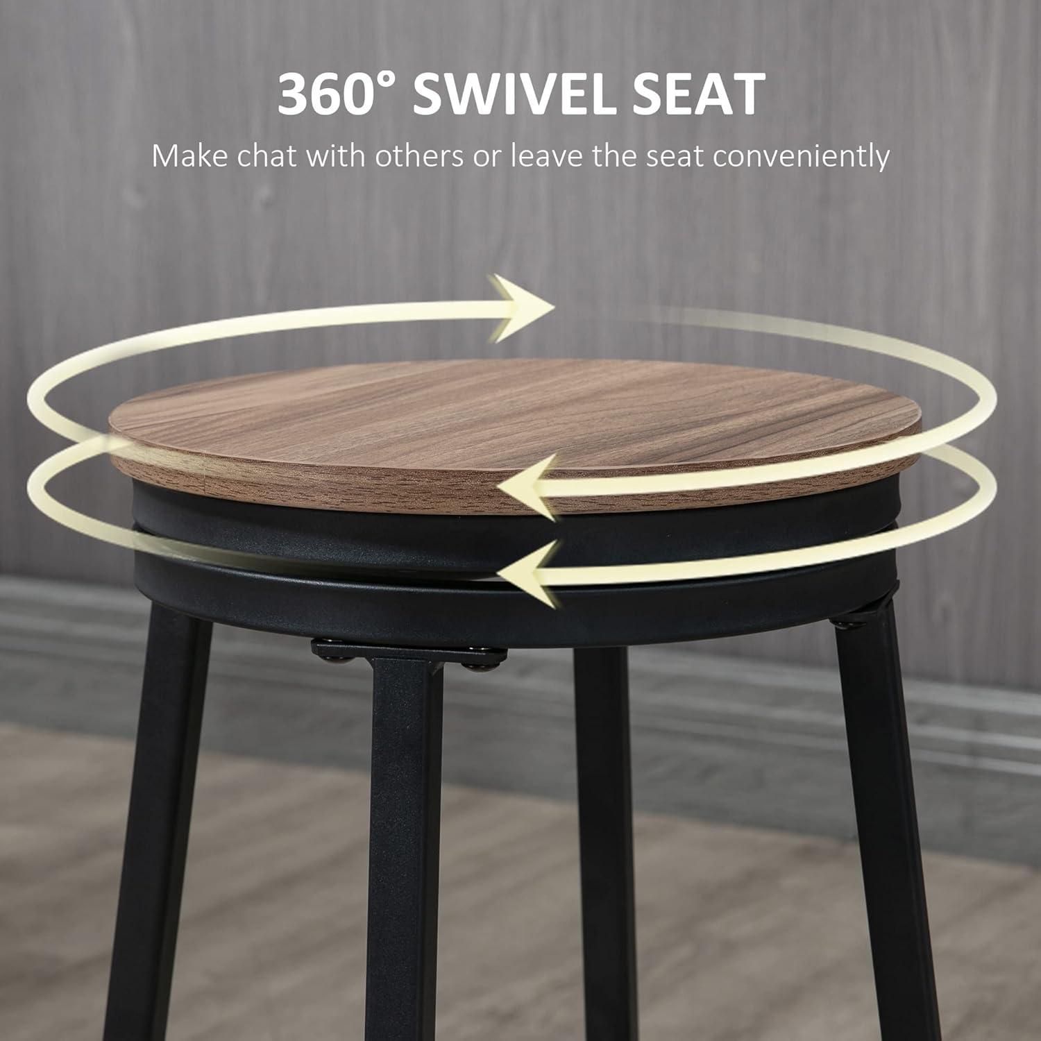 5-Piece Bar Table and Chairs Set, Space Saving Dining Table with 4 Stools