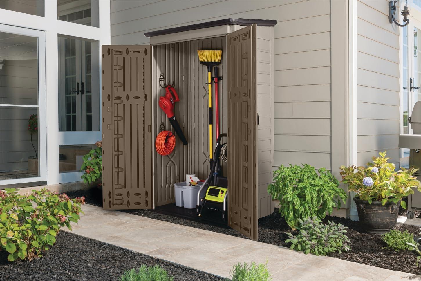 Rubbermaid Big Max 2 ft. 6 in. x 4 ft. 3 in. Large Vertical Resin Storage Shed