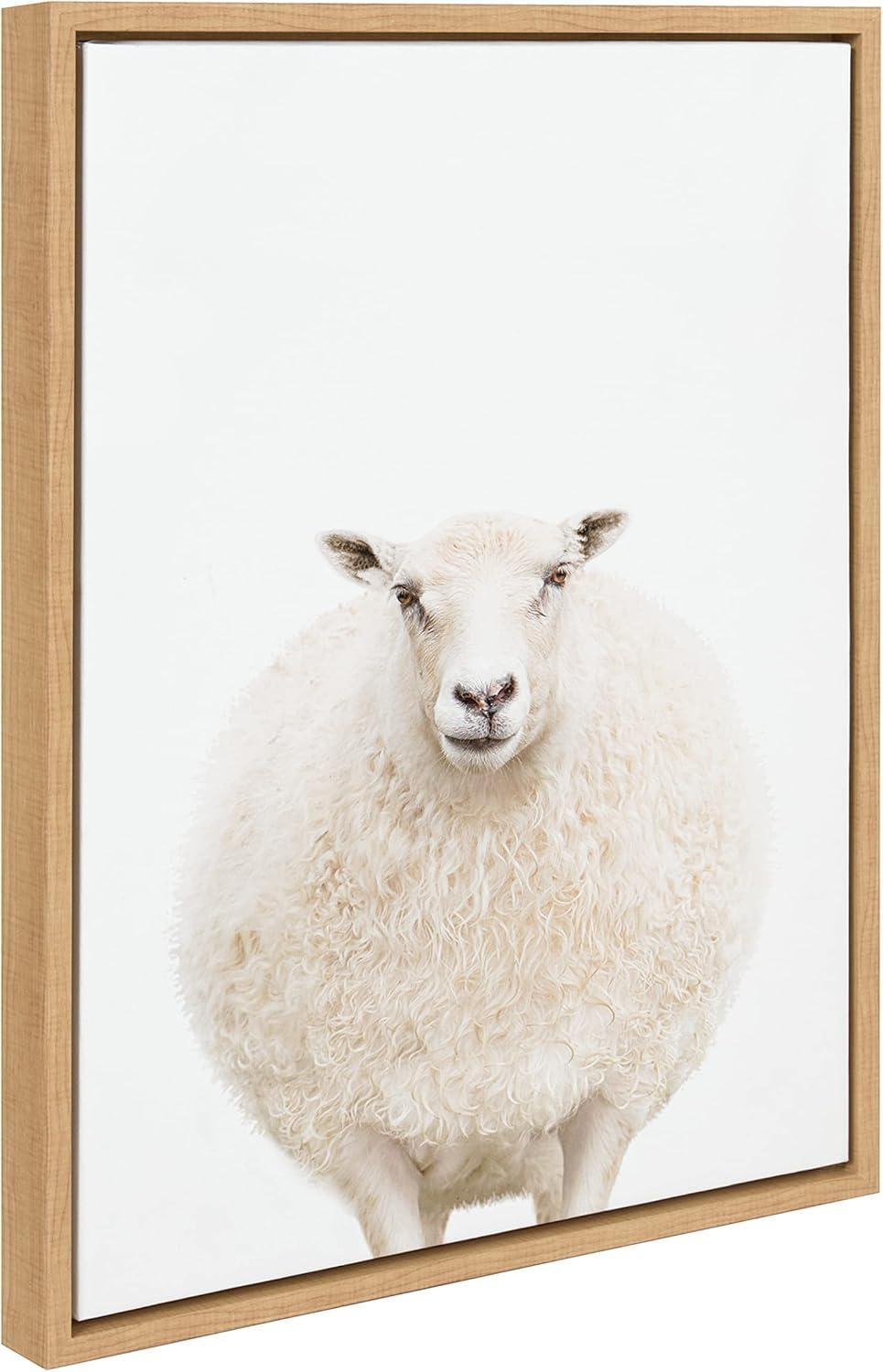 18" x 24" Sylvie Round Sheep Portrait Framed Canvas by Amy Peterson - Kate & Laurel All Things Decor