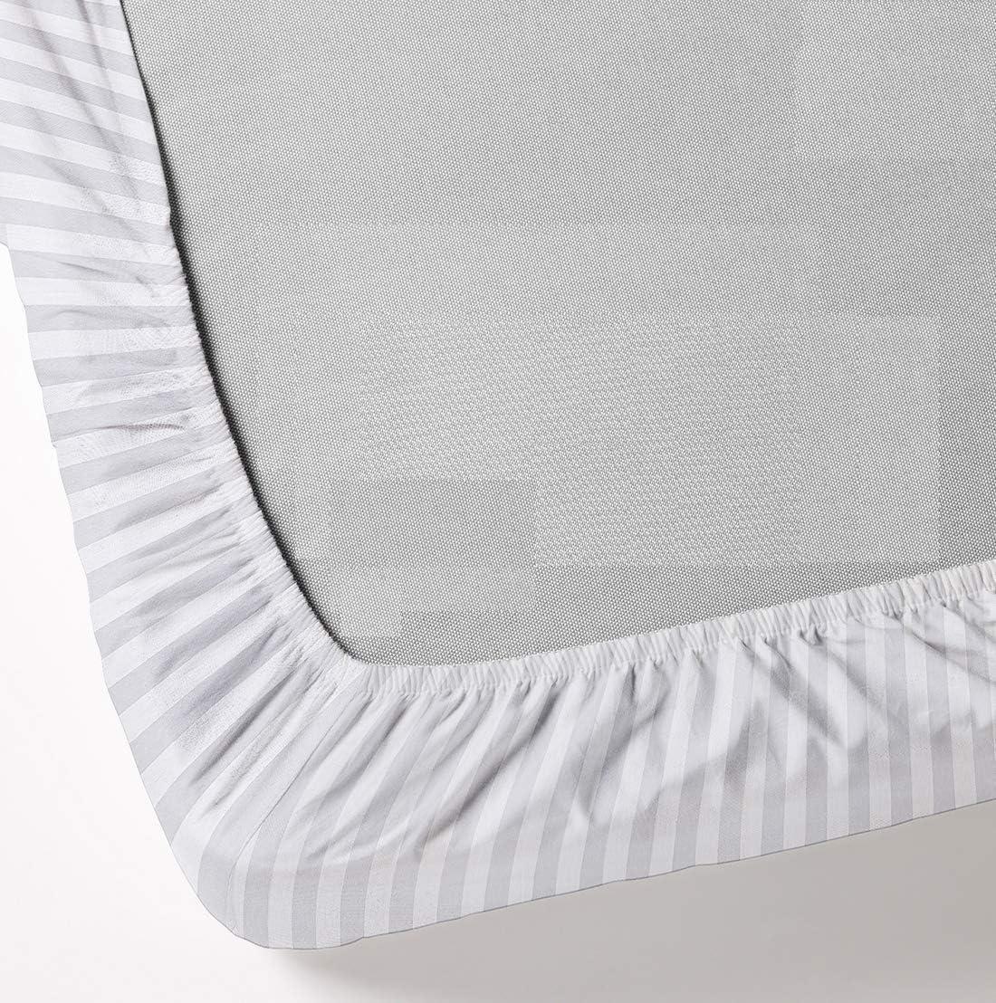 Egyptian Linens Soft Cotton Sateen Sheet Set - Extra Deep Fitted (22 inches) Gray Queen