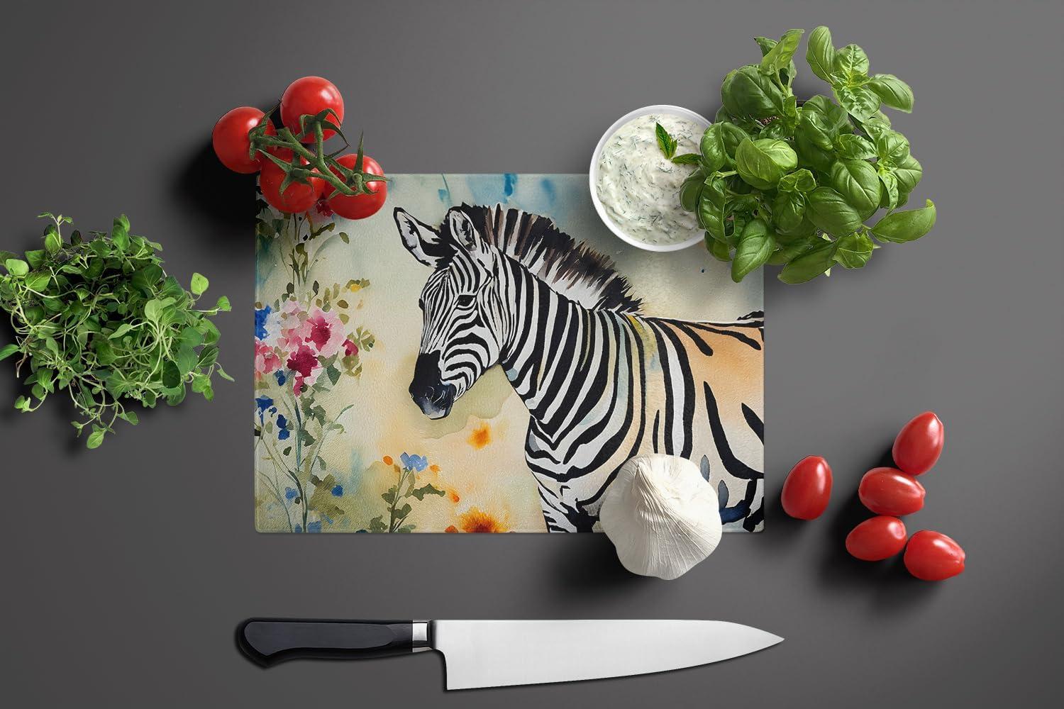 Zebra Glass Cutting Board Large