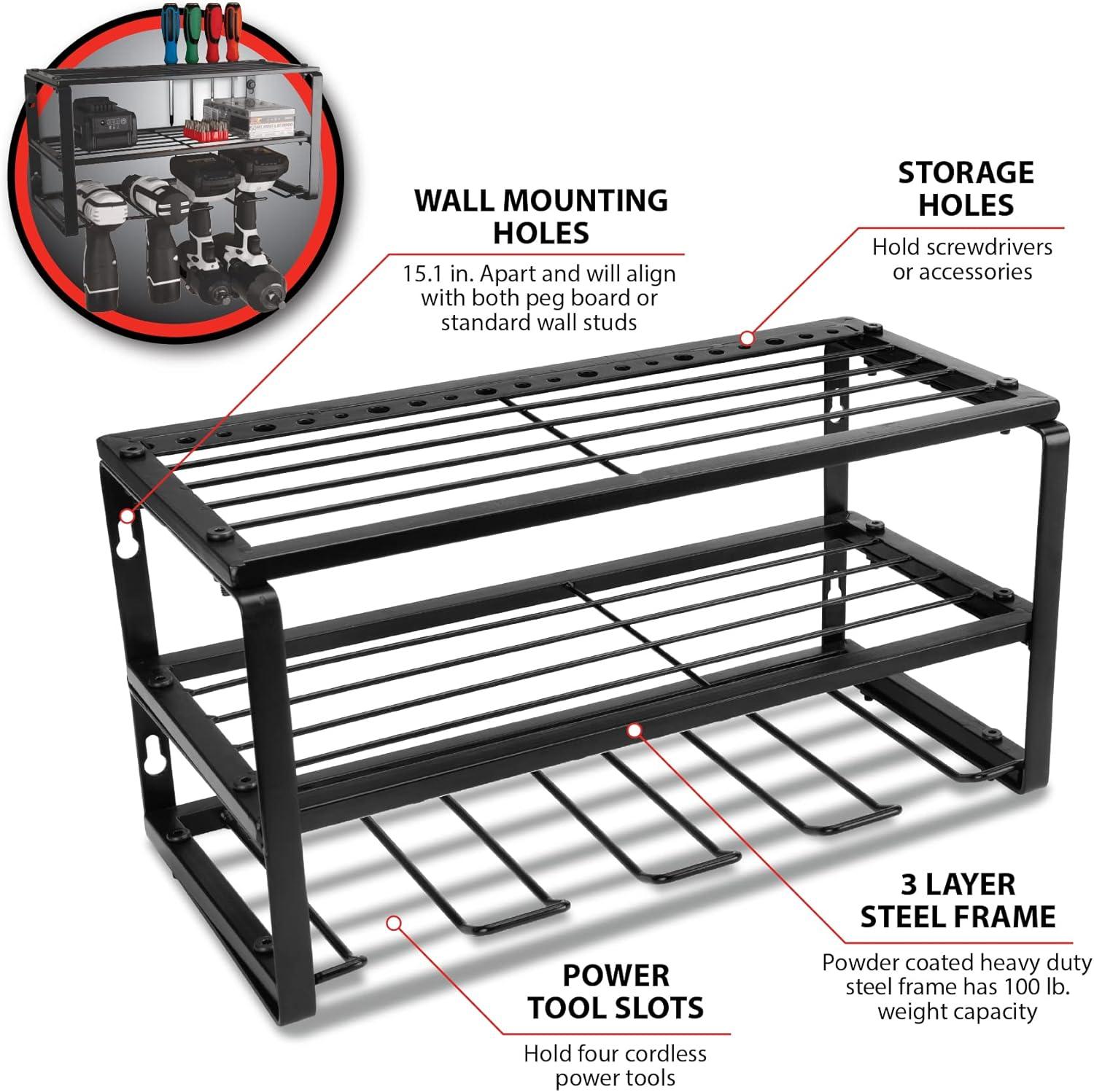 16 in. Power Tool Storage Rack