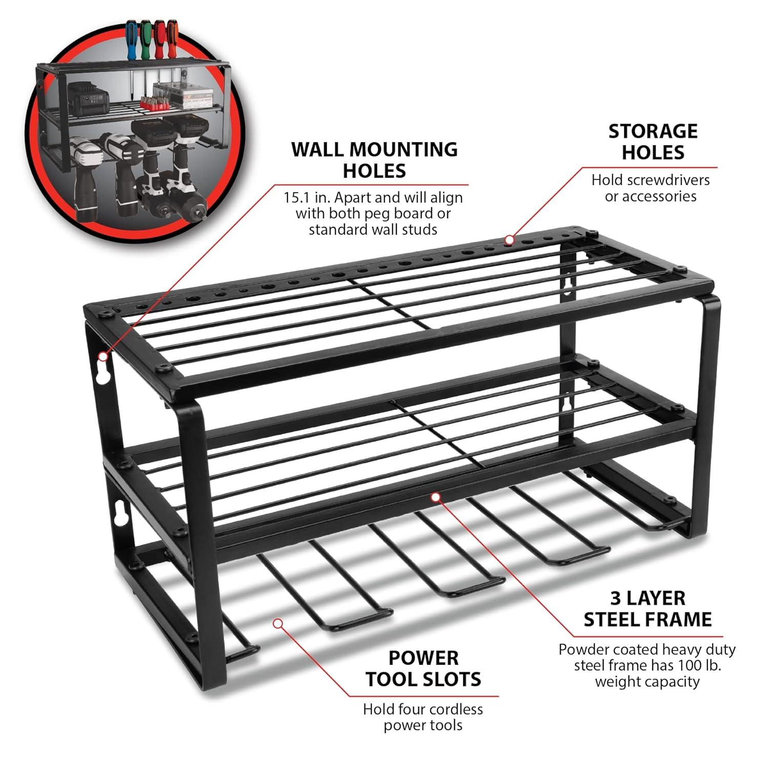 16 in. Power Tool Storage Rack