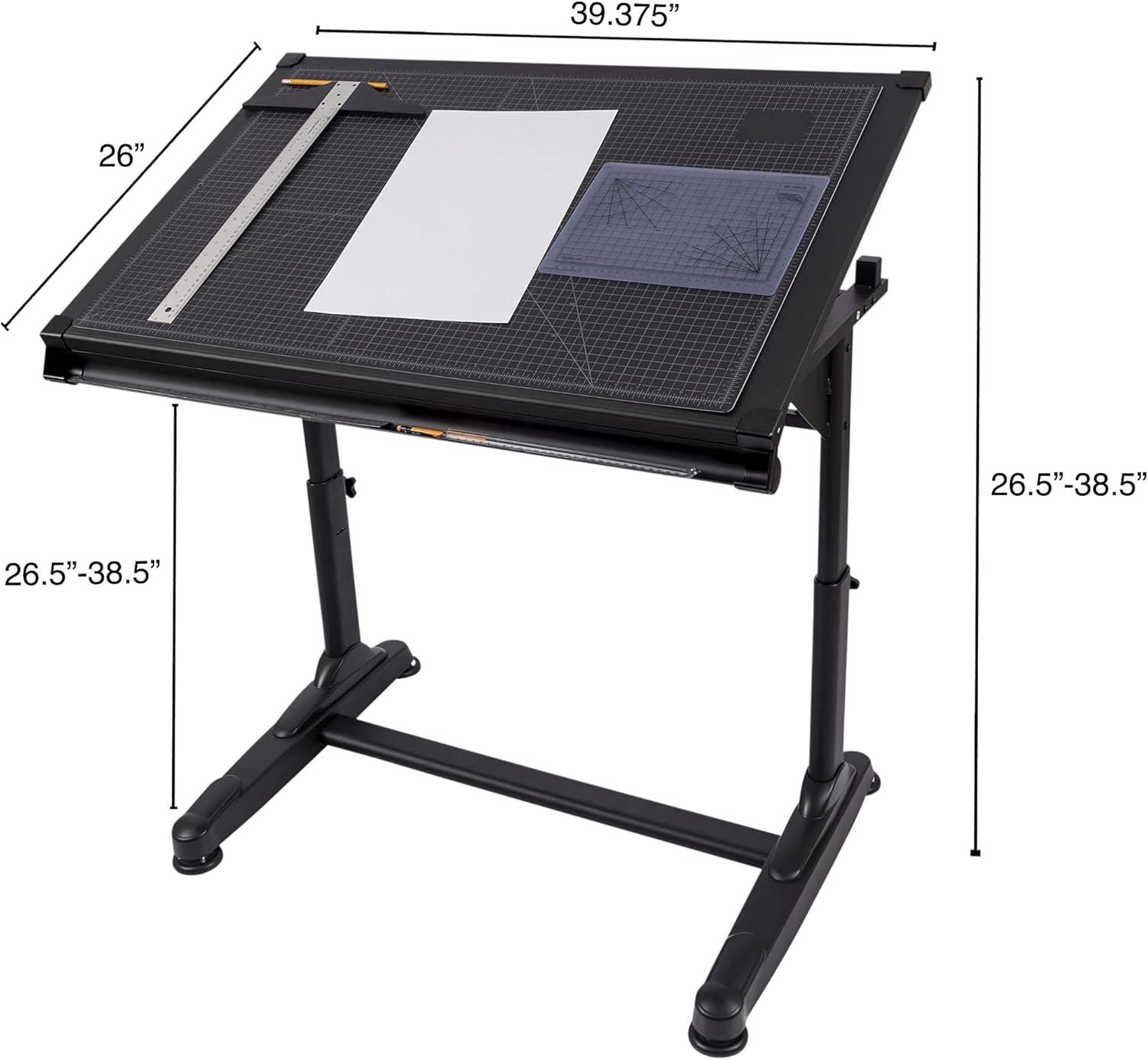 AdjustaFlex 40" Black Birch Adjustable Drafting & Drawing Desk