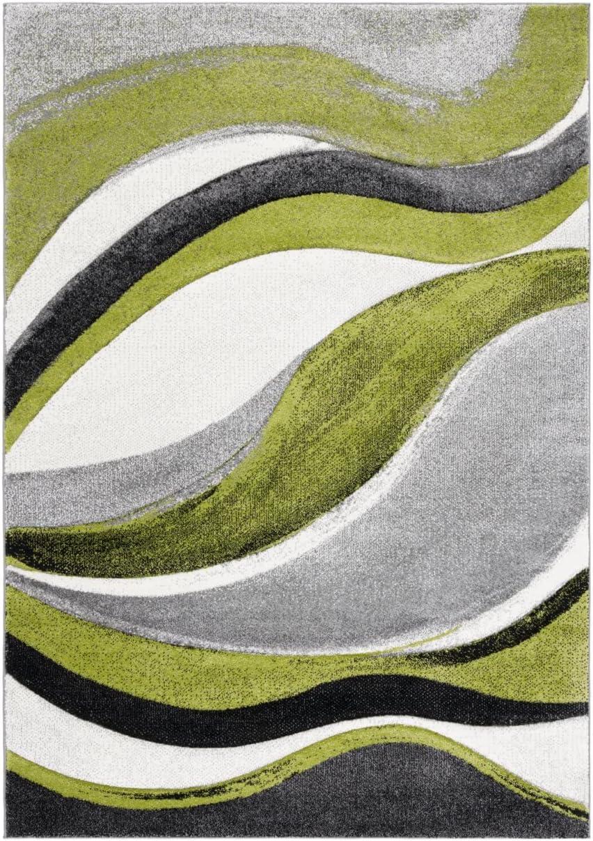 Hollywood HLW766 Power Loomed Area Rug - Grey/Green - 8'x10' - Safavieh.