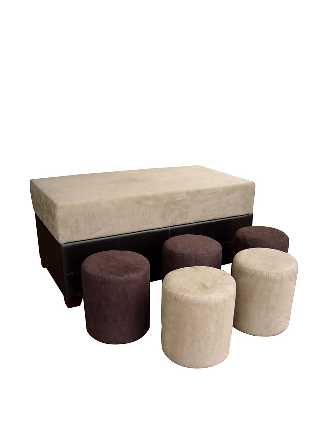 ORE International HB4174 Storage Ottoman with 5 Ottomans