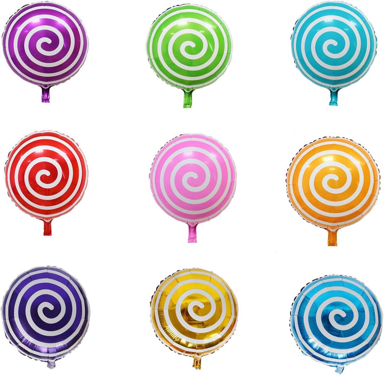 21 pcs 18" Sweet Candy Balloons, Round Lollipop Balloon Birthday Wedding Party Balloons