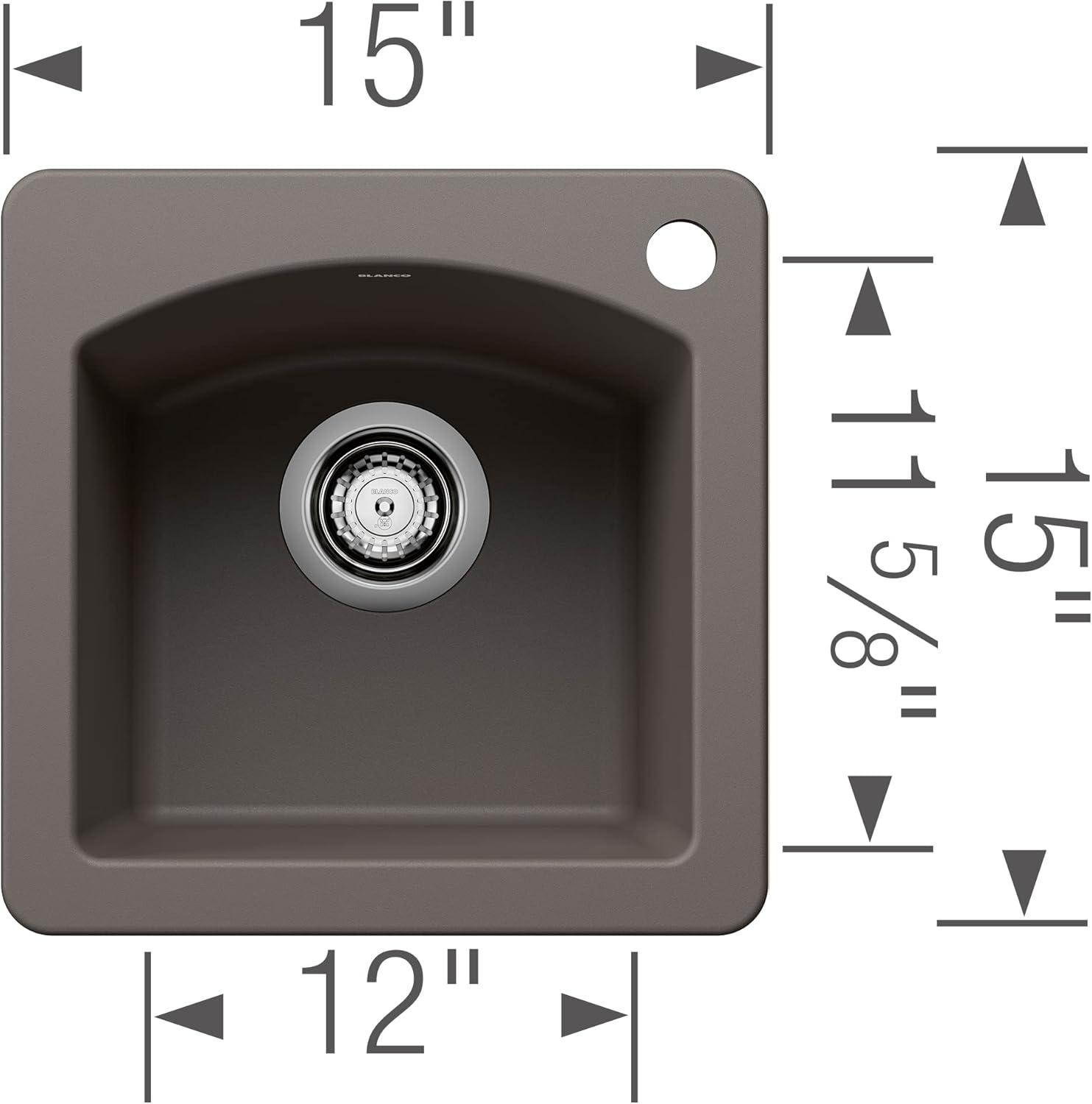 Diamond SILGRANIT 15" L x 15" W Drop-in/Undermount Bar Sink