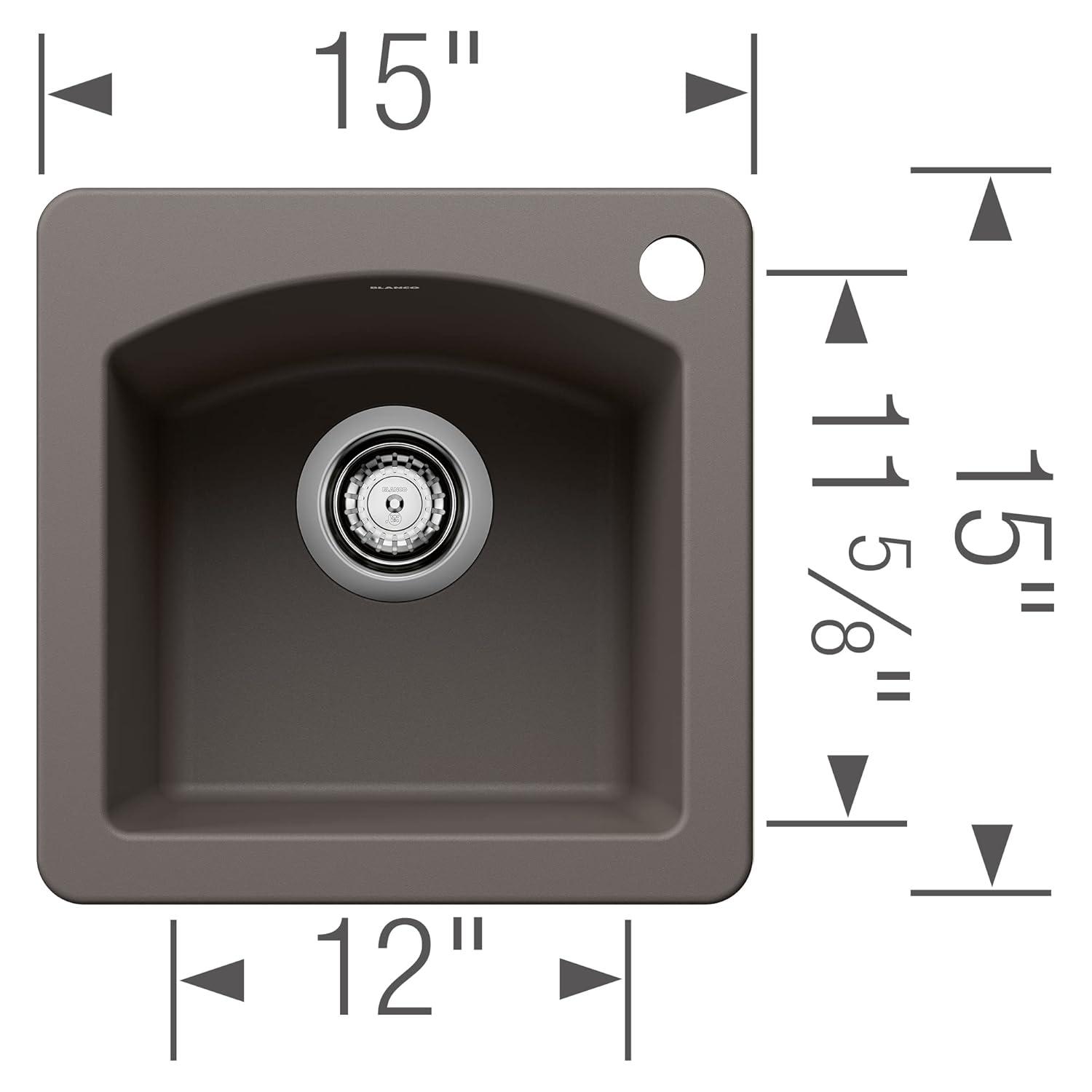 Diamond SILGRANIT 15" L x 15" W Drop-in/Undermount Bar Sink