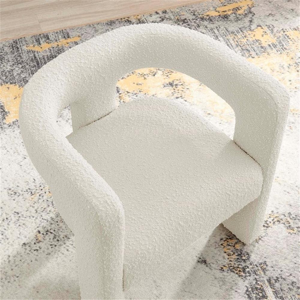 Modway Kayla Upholstered Modern Boucle Fabric Armchair in Ivory