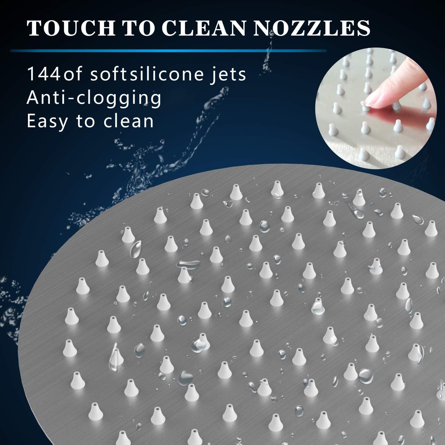 Voolan Rain Shower Head, High Flow Large Rainfall Showerhead Made of All Metal Stainless Steel, Waterfall Body Covering, Universal Wall and Ceiling Mount (12 Inch, Chrome)