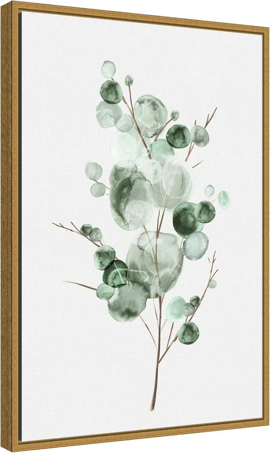 Modern Gold Framed Botanical Eucalyptus Canvas Print