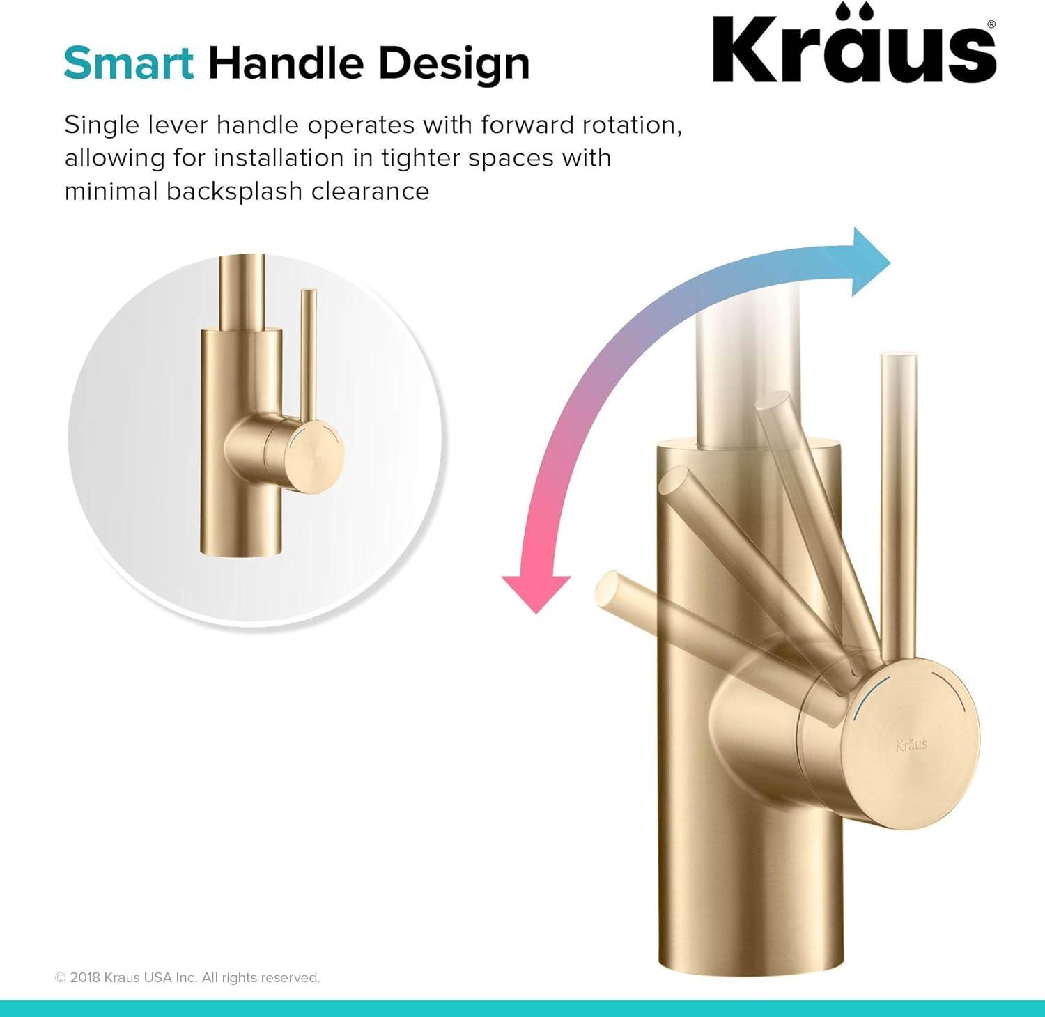 KRAUS Oletto Single Handle Pull Down Kitchen Faucet with QuickDock Top Mount Installation Assembly
